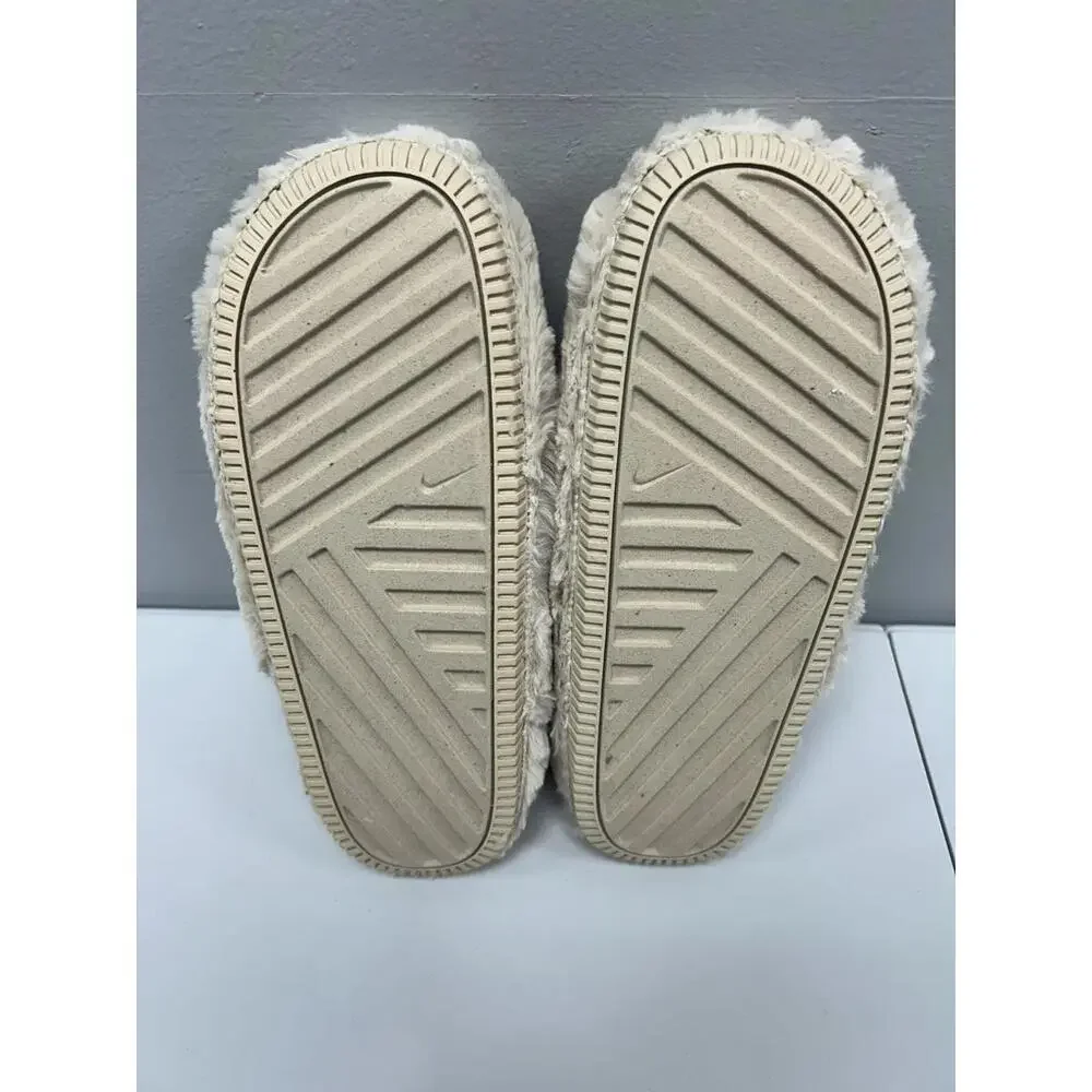 Nike Calm Fuzzy Beige Mules